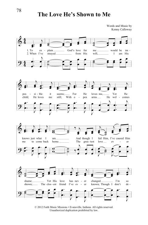The Love He's Shown to Me - SATB — Faith Music Missions